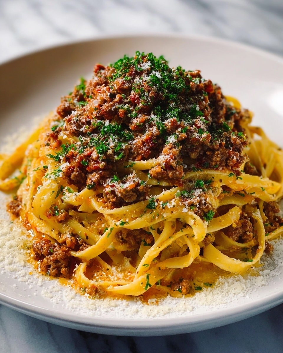 Creamy Parmesan Beef Linguine with Garlic Butter Sauce Recipe