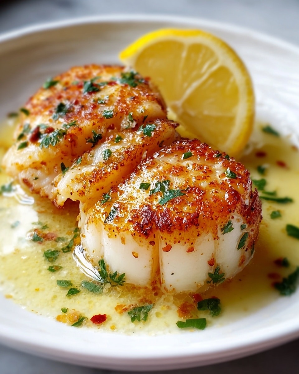 A large white oval platter filled with multiple whole roasted monkfish tails, beautifully golden-browned on the outside and garnished with fresh chopped parsley, arranged over a bed of vibrant sautéed spinach mixed with caramelized onions and diced tomatoes, all generously drizzled with a glossy lemon butter sauce, accompanied by whole lemon halves on the side, whole dish captured from a 3/4 angle on a white marble background with natural lighting, styled as a professional food magazine hero shot, photo taken with an iphone --ar 4:5 --v 7