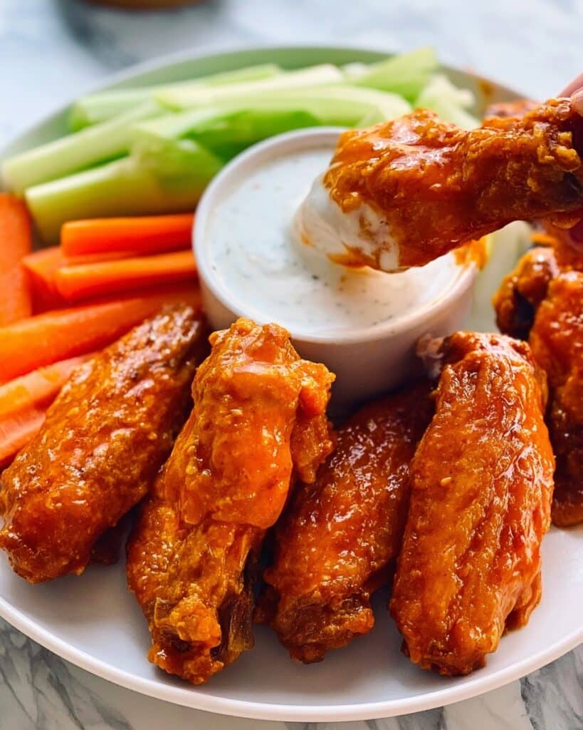 Crispy Baked Buffalo Wings with Homemade Ranch Dip Recipe