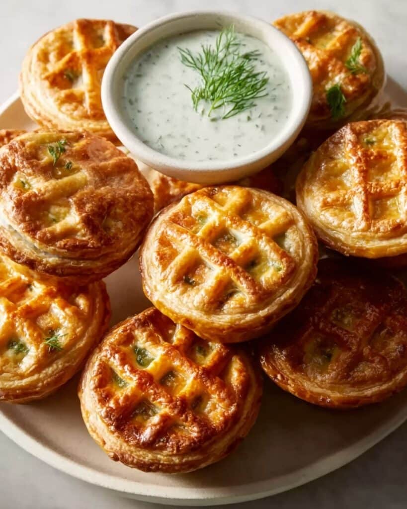 Salmon Wellington Bites with Dill Lemon Cottage Cheese Sauce Recipe
