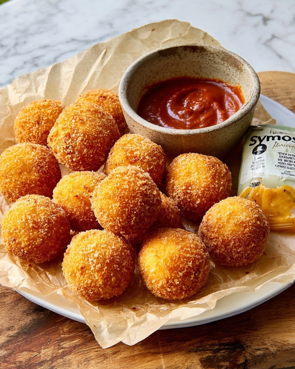 Potato, Chorizo + Mozzarella Croquettes with Capsicum Sauce Recipe