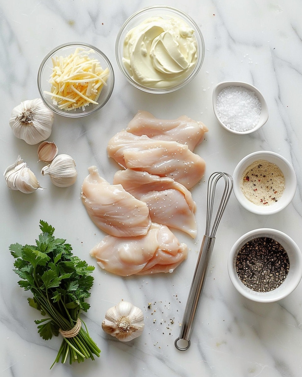 Single white plate with a neatly sliced portion of tender chicken topped with a golden, melted cheese crust, close-up angled view revealing the juicy, well-seasoned white meat interior, garnished with finely chopped herbs, accompanied by fresh steamed broccoli florets on the side, all set on a clean white marble surface under natural light, styled like a food blog individual serving, photo taken with an iphone --ar 4:5 --v 7
