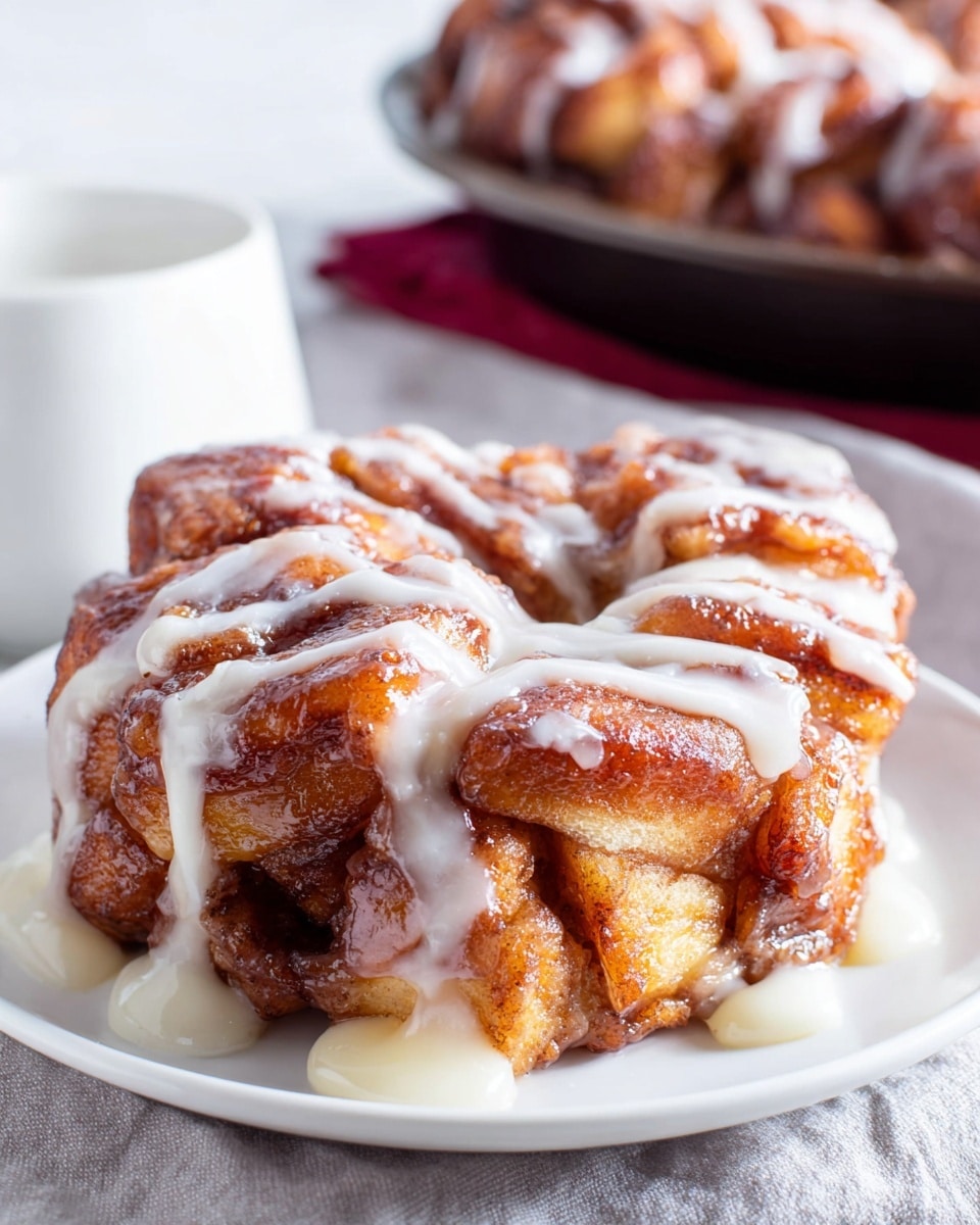 Large black cast iron skillet filled with golden-brown cinnamon apple pancakes topped with a generous drizzle of creamy glaze and chunky cinnamon-spiced apple pieces, the entire dish presented in the skillet showing all six pancakes arranged closely together, set against a white marble background with natural light highlighting the warm tones of the food, professional food styling, photo taken with an iphone --ar 4:5 --v 7
