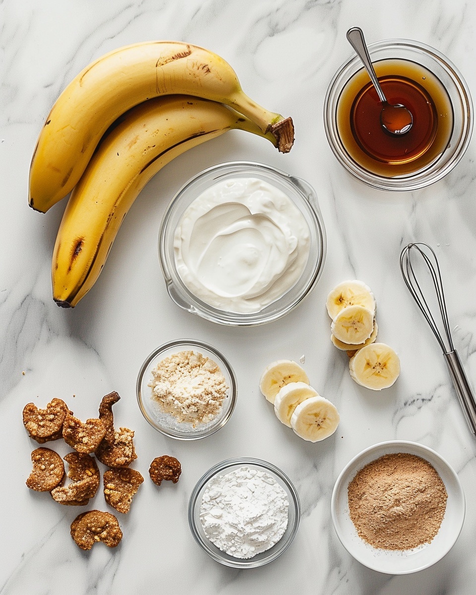 Single white bowl showcasing a creamy banana pudding layered smoothly with crushed graham cracker crumbs and topped with fresh banana slices arranged neatly on one side, close-up angle emphasizing the silky texture of the pudding and crumbly topping, set on a white marble background with natural lighting, styled like a cozy food blog serving ready to enjoy, photo taken with an iphone --ar 4:5 --v 7