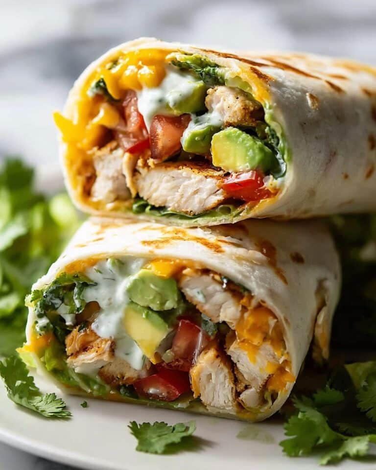 Avocado Ranch Chicken Burrito Wraps Recipe