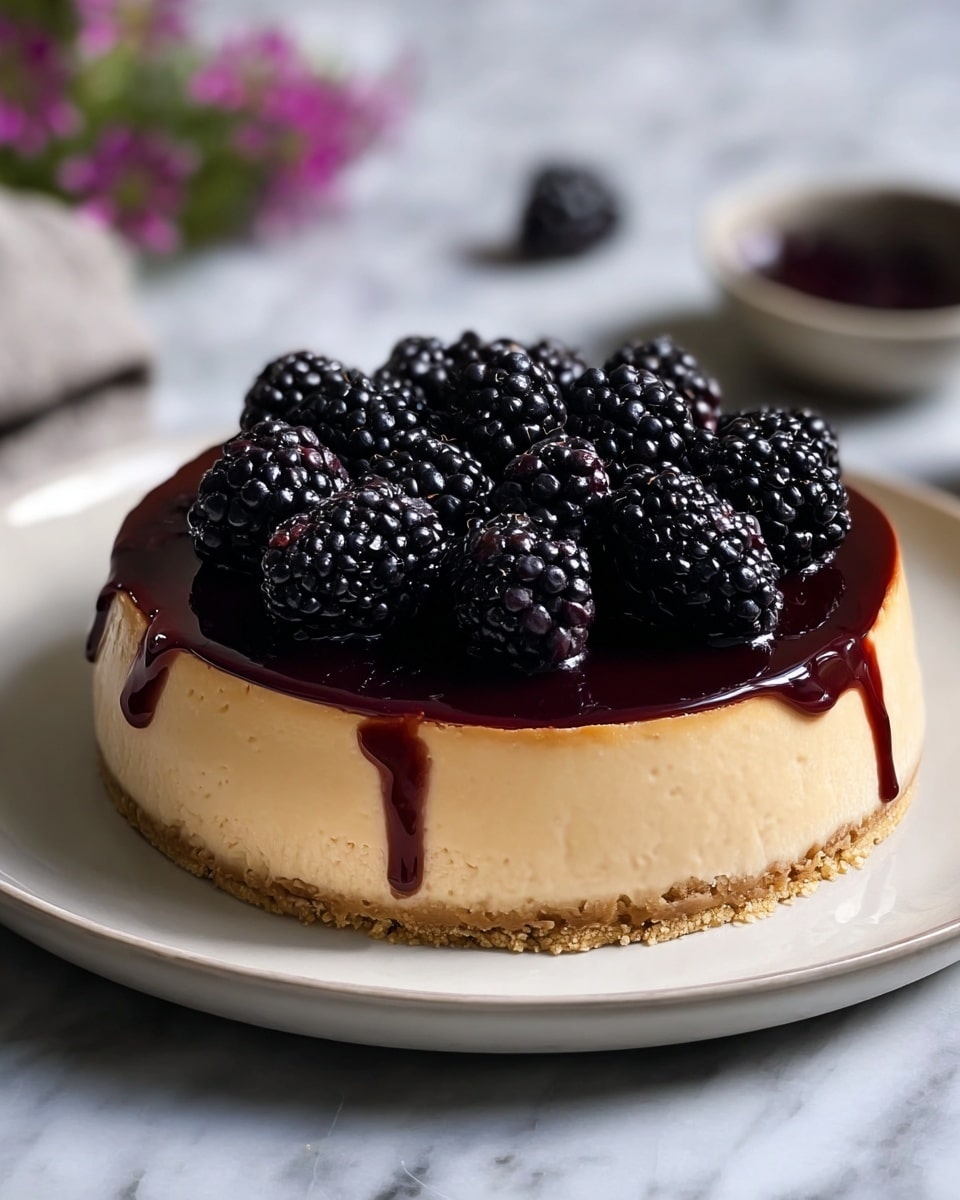 Luxurious London Fog Basque Cheesecake with Blackberry Bliss Recipe