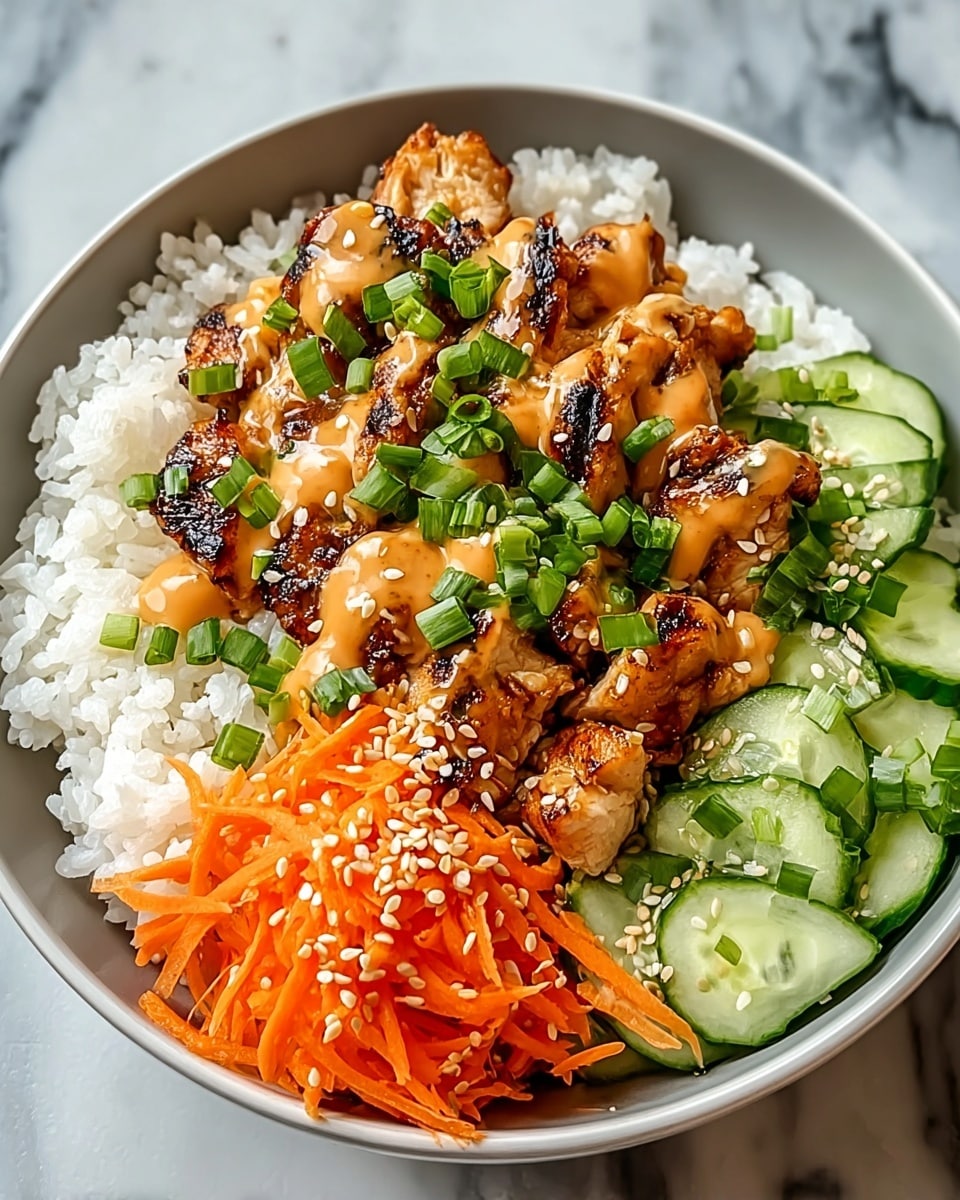 Korean BBQ Chicken Bowls with Gochujang Cream Sauce Recipe