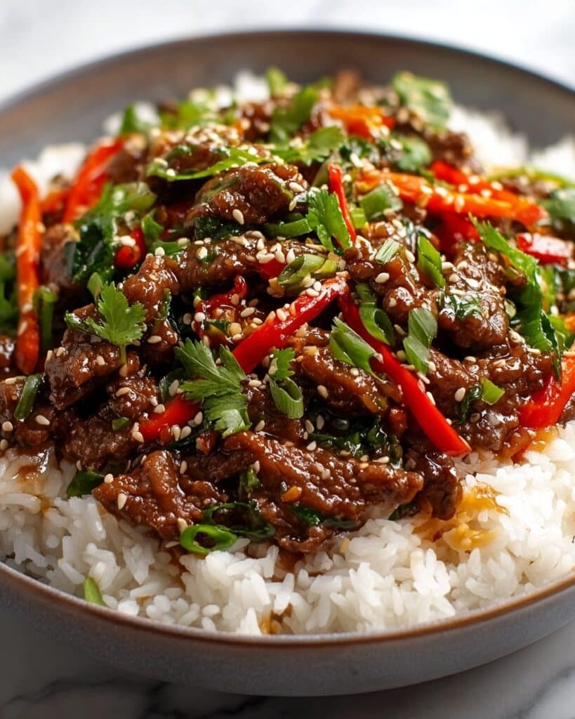 Crispy Chilli Beef Rice Recipe