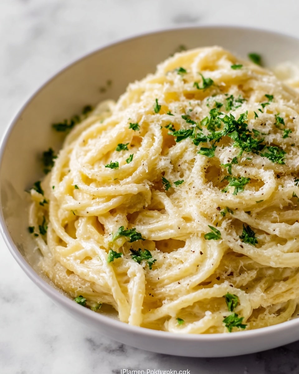 Large white bowl filled with creamy spaghetti carbonara, featuring thick, glossy strands of pasta evenly coated in a rich, velvety sauce made from eggs, cheese, and pancetta, garnished generously with finely grated Parmesan cheese and fresh green parsley flecks, whole dish captured in a professional 3/4 angle shot on a white marble countertop, illuminated by soft natural lighting, styled like a hero food magazine photo taken with an iphone --ar 4:5 --v 7