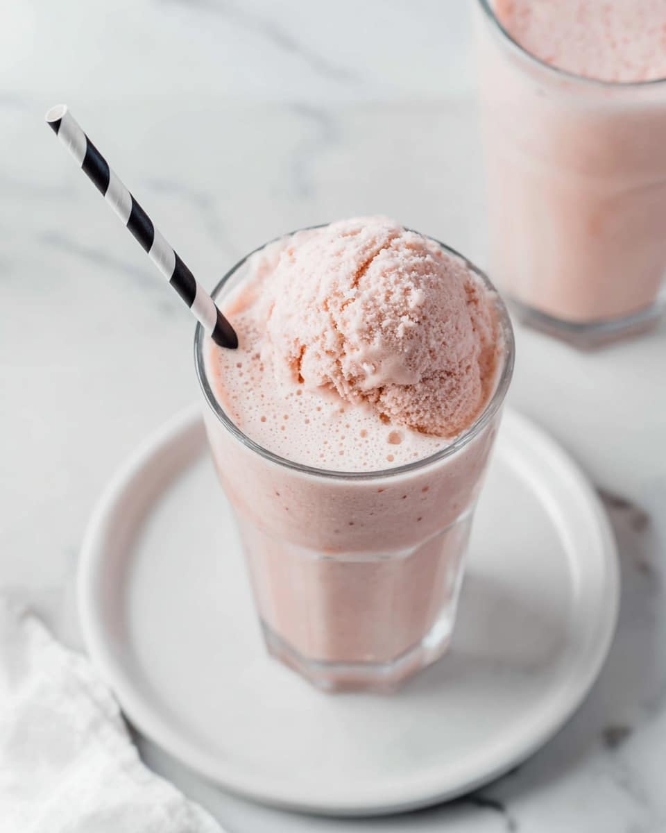Tall white glass filled with a rich, creamy chocolate milkshake, topped with thick chocolate foam and two black and white striped straws, placed on a white marble countertop with natural lighting, styled as a hero shot from a food magazine, photo taken with an iphone --ar 4:5 --v 7