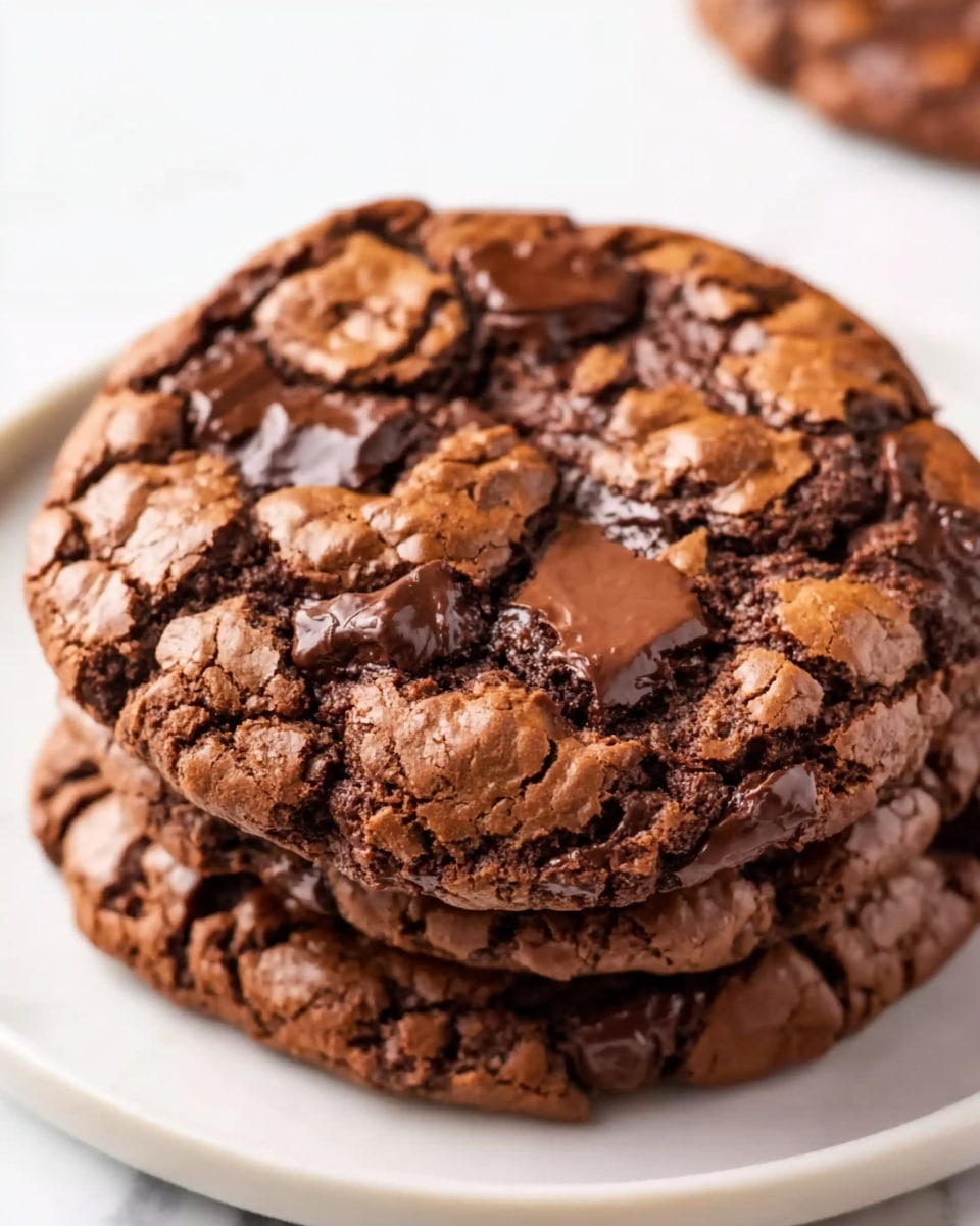 A large white oval serving platter filled with a full batch of freshly baked chocolate brownie cookies, each cookie richly textured with cracks and studded with melted chocolate chips, arranged closely together to showcase their thick, fudgy centers and slightly crisp edges. The platter is placed on a clean white marble surface, illuminated by soft natural light, capturing the indulgent and rustic appeal of the entire batch as a hero shot suitable for a gourmet food magazine, photo taken with an iphone --ar 4:5 --v 7