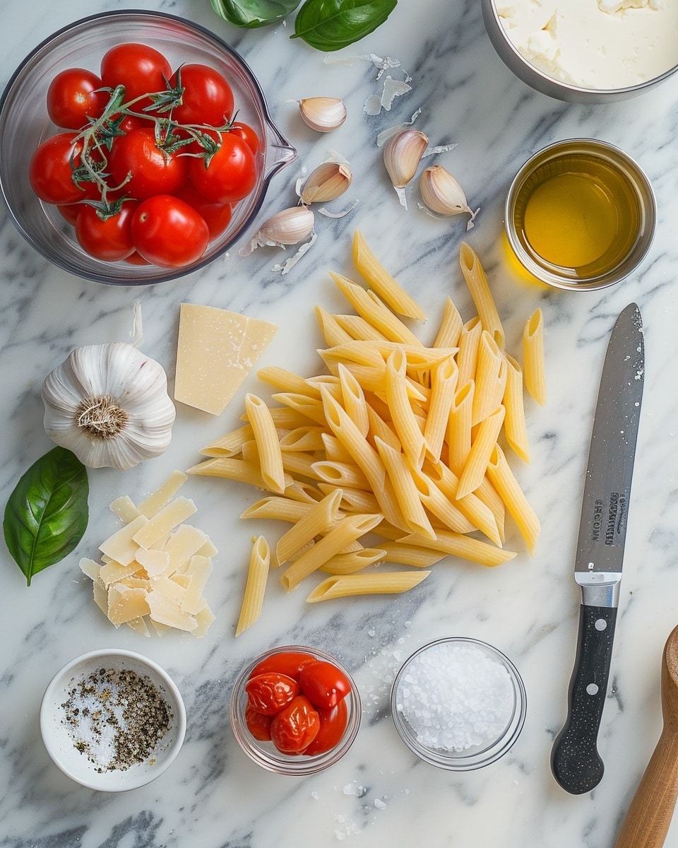 Single white bowl containing a generous serving of rigatoni pasta coated in a creamy tomato sauce, close-up angle emphasizing the rich, smooth texture of the sauce clinging to each hollow tube of pasta, fresh basil ribbons scattered on top adding vibrant green contrast, a fork lifting one portion with strings of melted cheese stretching gracefully, all placed on a white marble surface under natural light, intimate plated serving photo taken with an iphone --ar 4:5 --v 7