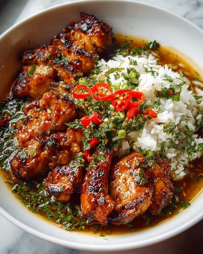 Caramelised Soy Chicken in Garlic Ginger Broth with Rice Recipe