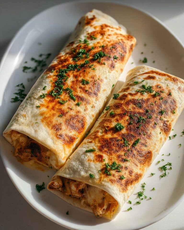 35-Minute Garlic Chicken Wraps with Cheese Filling Recipe