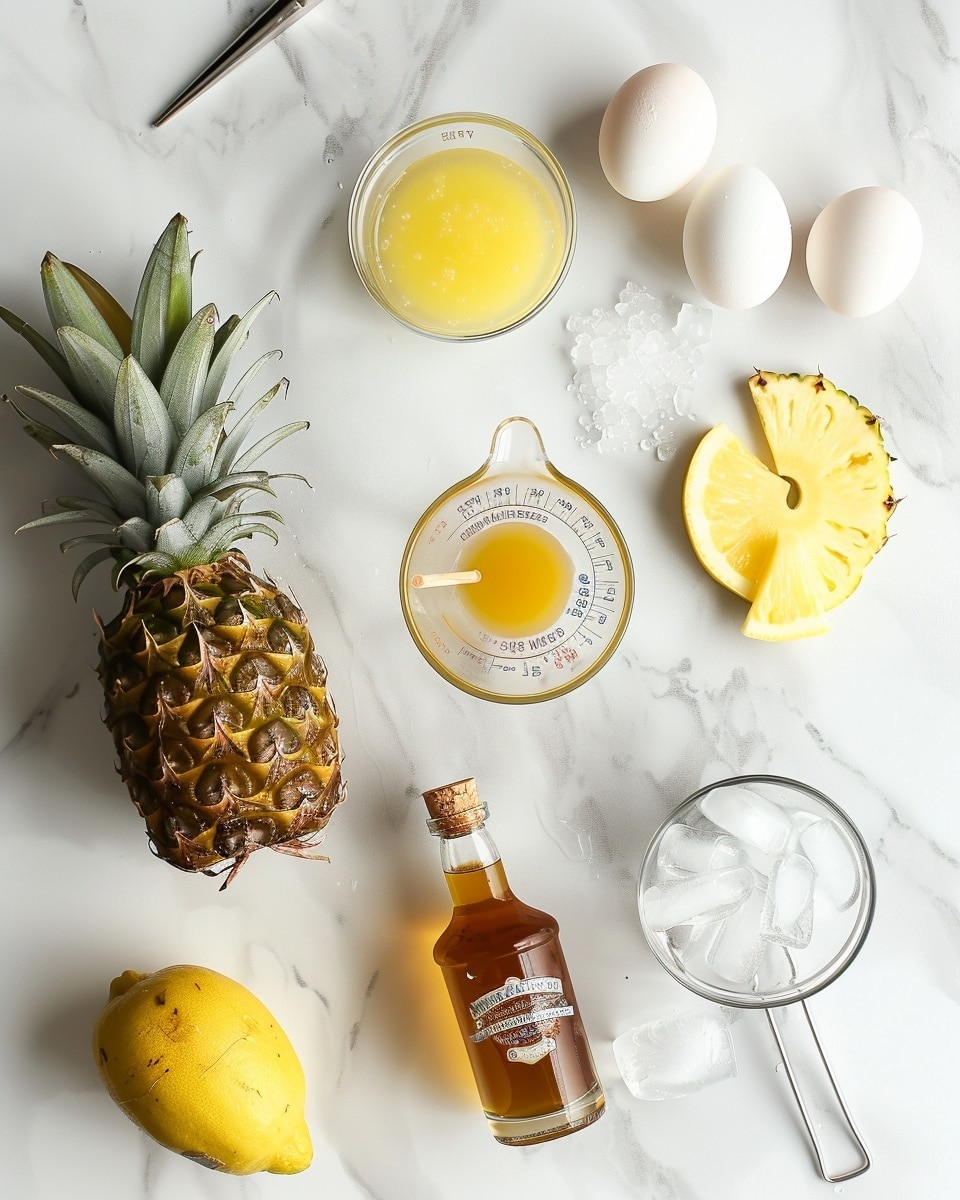 Single white tall glass filled with a single serving of a layered tropical cocktail, showcasing a gradient from bright yellow at the bottom to deep purple at the top, packed with crushed ice, garnished with a fresh pineapple wedge on the rim, close-up angled shot emphasizing the vibrant color transition and icy texture, placed on a pristine white marble surface, natural lighting highlighting the refreshing drink, styled as a ready-to-enjoy individual portion, photo taken with an iphone --ar 4:5 --v 7