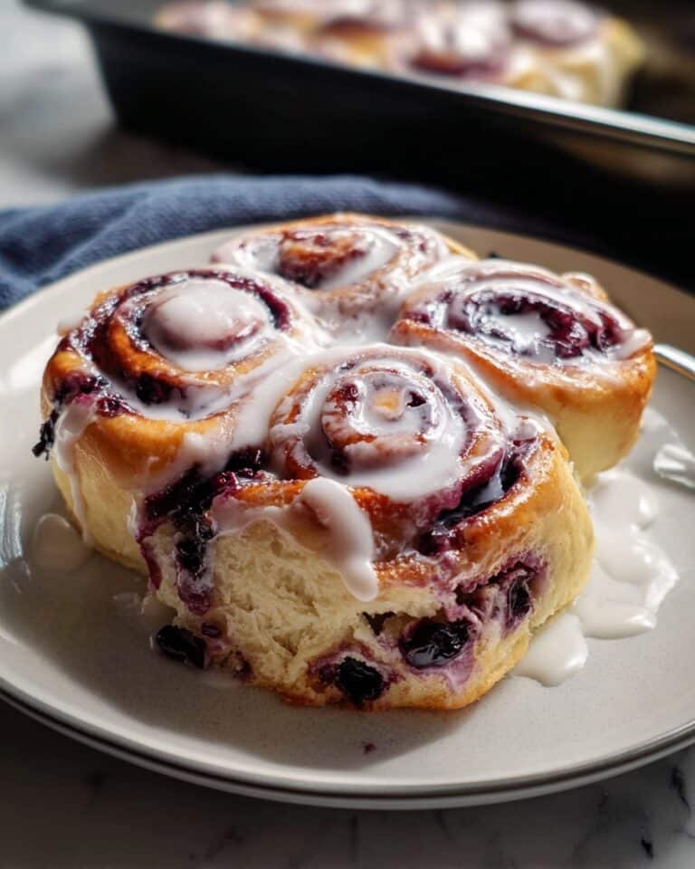 Blueberry Cinnamon Rolls with Cream Cheese Glaze Recipe