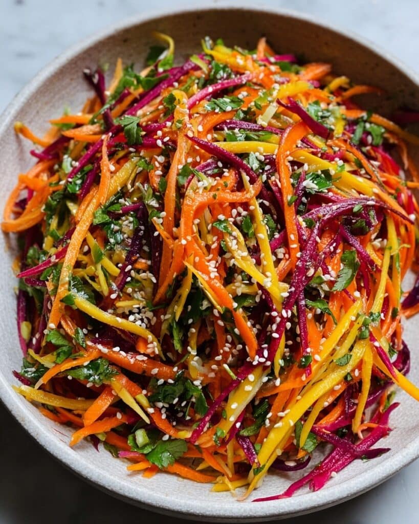 Shaved Rainbow Carrot Sesame Salad Recipe