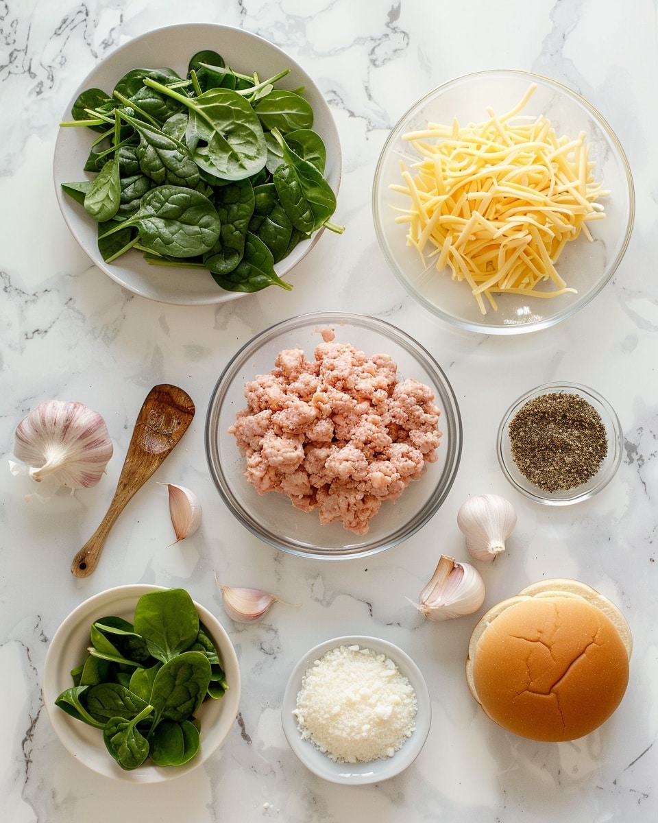 A single white plate featuring one spinach and cheese stuffed chicken patty burger served with fresh spinach leaves inside a neatly sliced golden sesame seed bun, close-up shot angled to reveal the melted cheese oozing softly from the patty’s interior, highlighting the vibrant green spinach within the tender, juicy chicken texture, natural lighting enhancing the warm tones on a white marble surface, intimate styled plated serving photo taken with an iphone --ar 4:5 --v 7