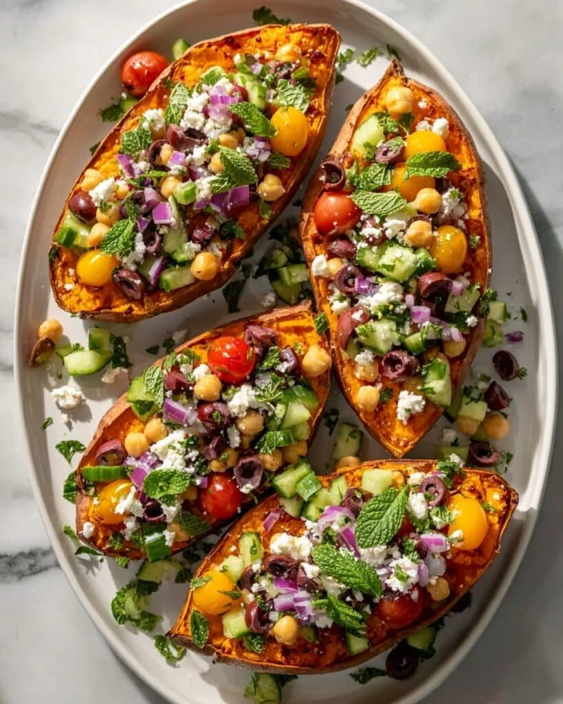 Mediterranean Stuffed Sweet Potatoes Recipe