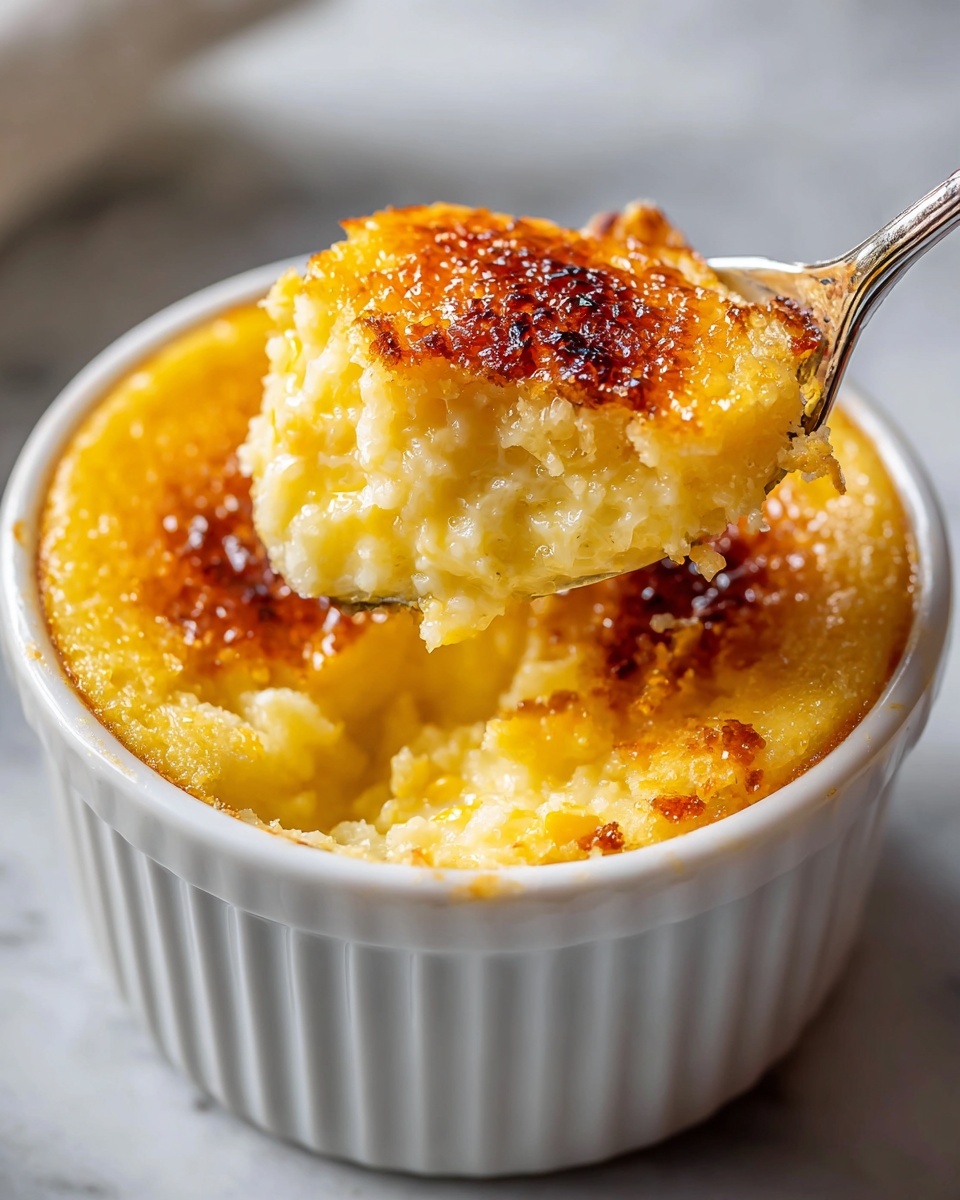 A pristine white ramekin filled with a whole freshly baked lemon soufflé, its golden-brown puffed top dusted generously with powdered sugar and garnished with a cluster of whole fresh raspberries, blackberries, and blueberries, delicately sprinkled with bright lemon zest, captured from a 3/4 angle on a white marble countertop, bathed in soft natural lighting, styled like a hero shot from a high-end food magazine, photo taken with an iphone --ar 4:5 --v 7