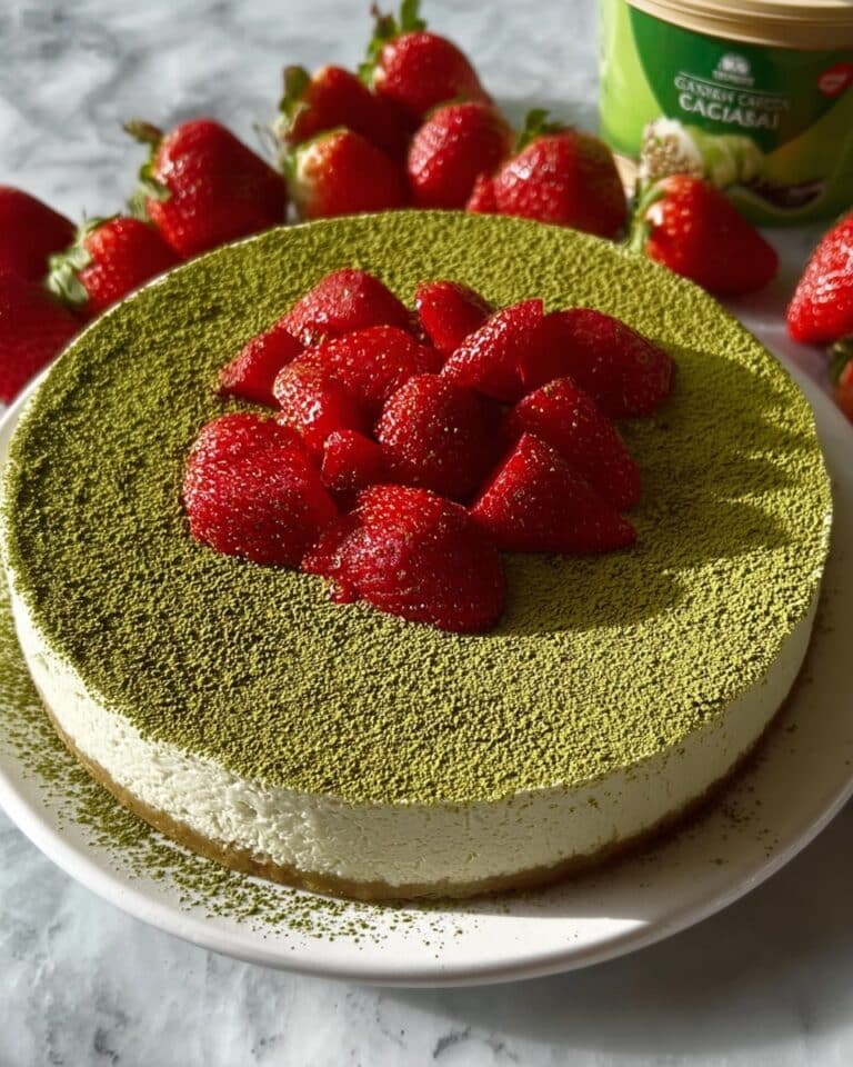 Strawberry Matcha Cheesecake Recipe