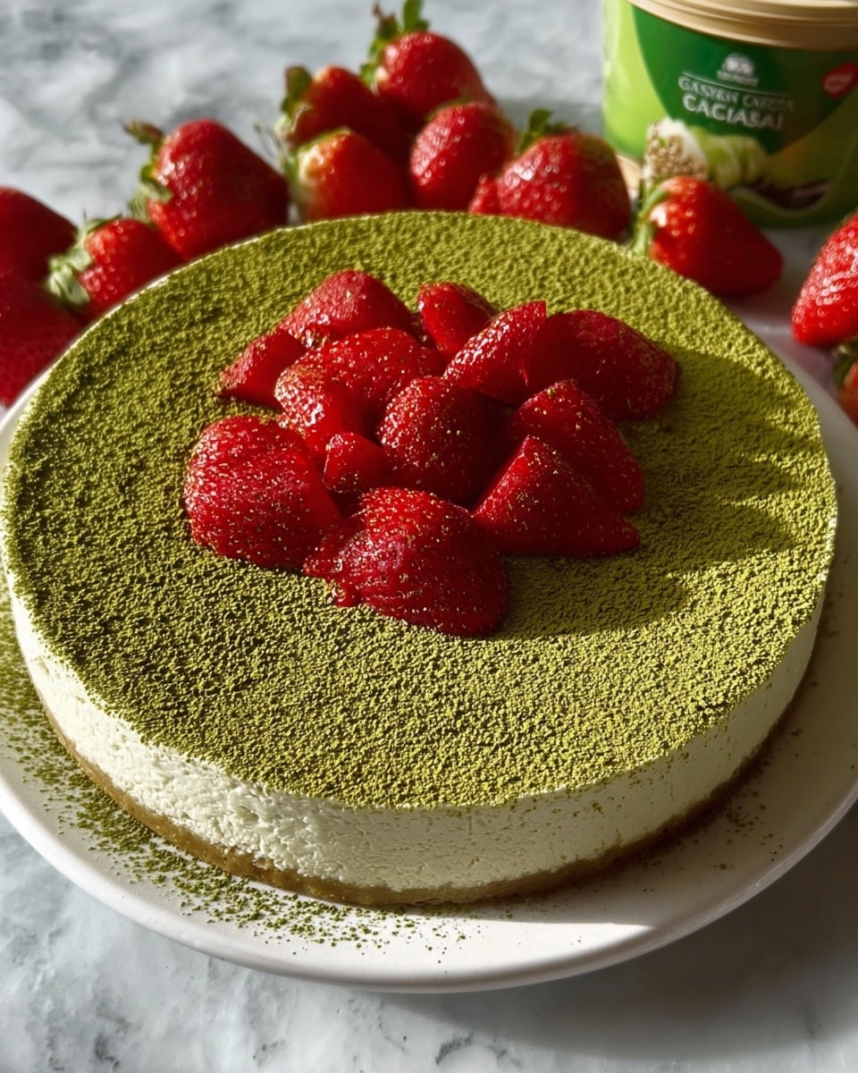 Strawberry Matcha Cheesecake Recipe