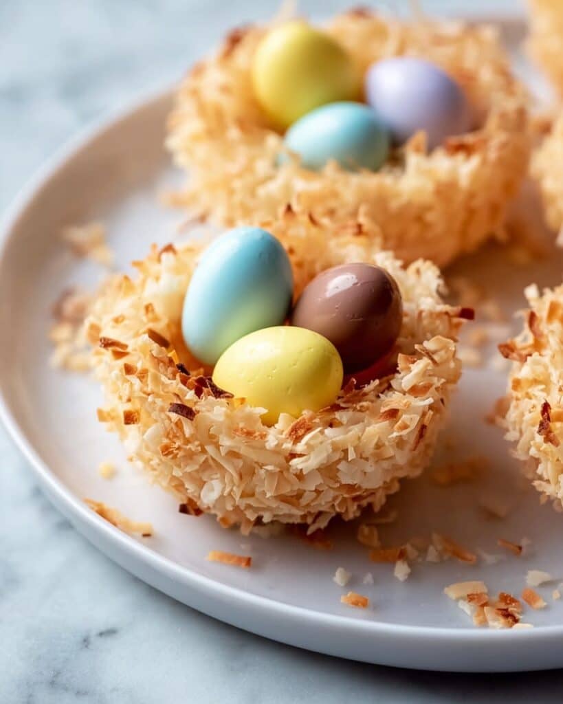 Coconut Macaroon Nests with Chocolate Eggs Recipe