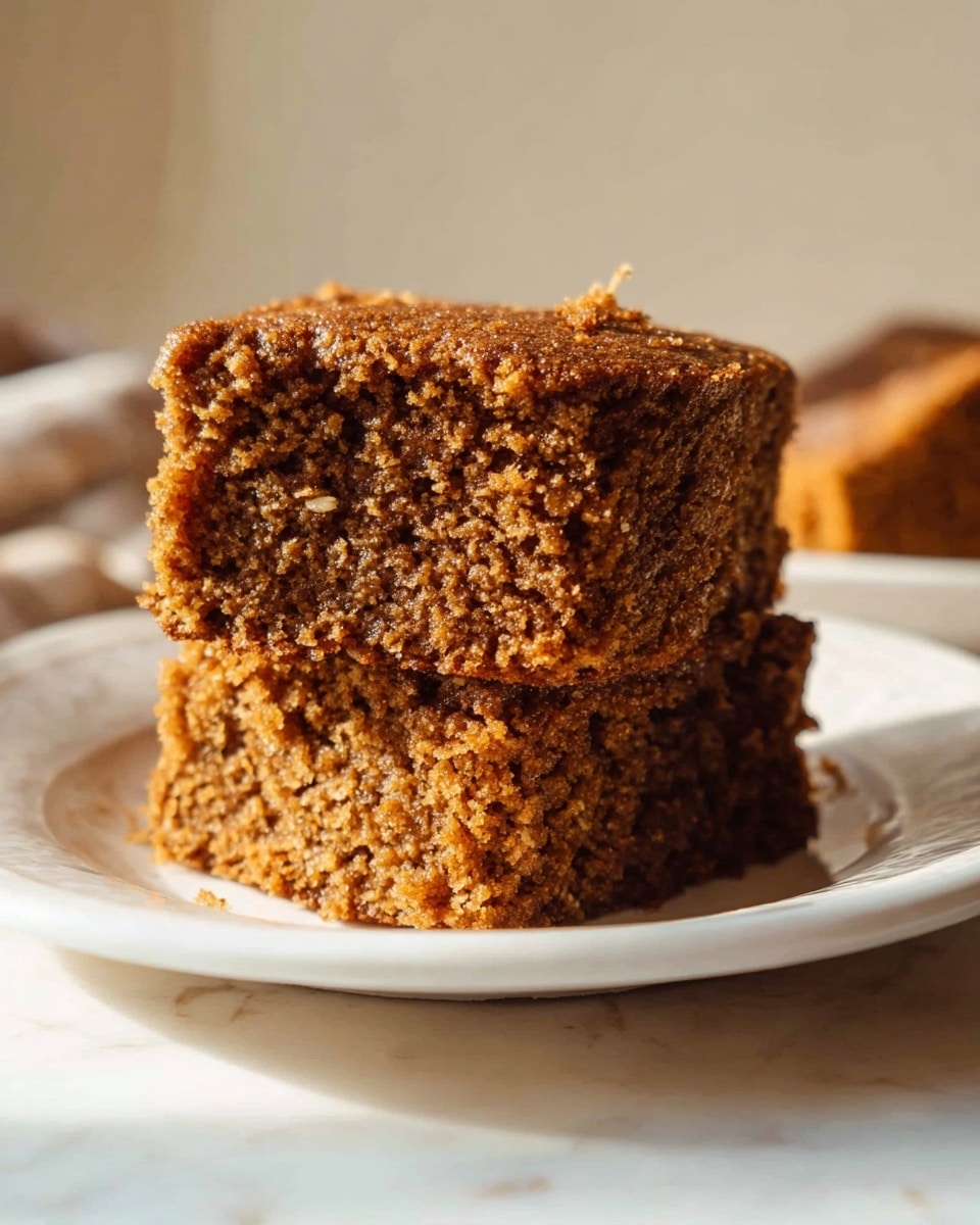 Full rectangular white baking dish with a freshly baked dense oatmeal loaf, the top evenly sprinkled with rolled oats, showcasing a warm golden-brown crust that looks moist and slightly cracked, placed on a white marble countertop, photographed with natural light from a 3/4 angle capturing the entire uncut loaf, professional food styling photo taken with an iphone --ar 4:5 --v 7