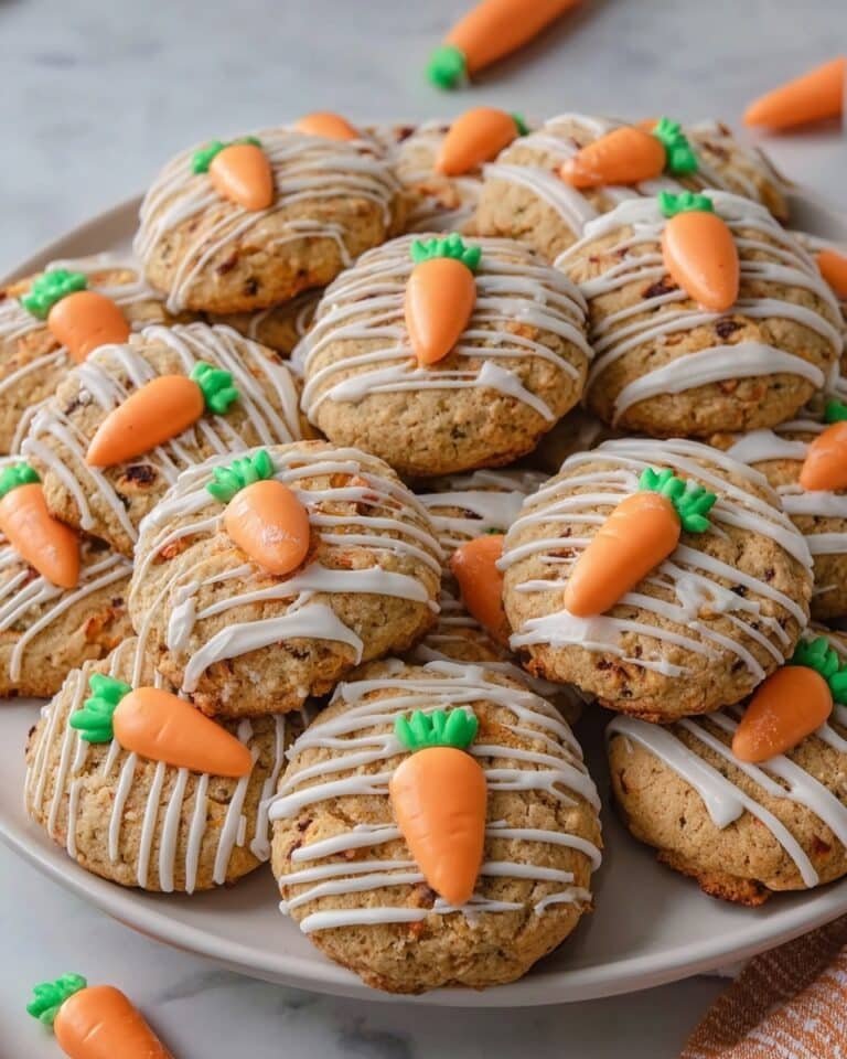 Carrot Cake Cookies with White Chocolate Drizzle and Fondant Carrots Recipe