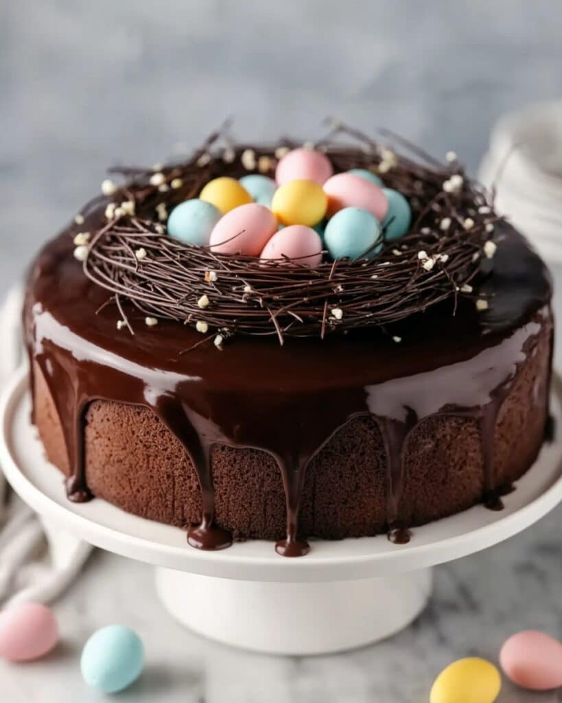 Chocolate Easter Egg Nest Cake Recipe