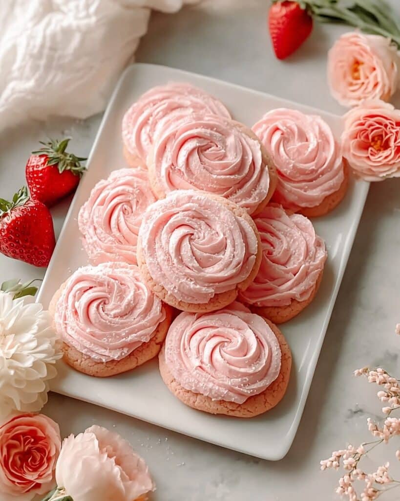 Crumbl Strawberry Shortcake Cookies Recipe