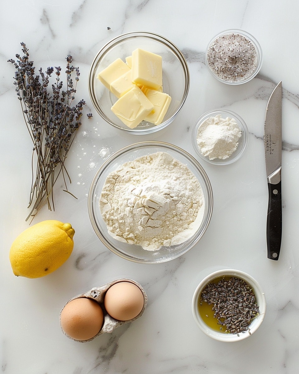 Single white plate with one lemon lavender thumbprint cookie, close-up angled view revealing the soft, crumbly texture of the buttery shortbread dough surrounding a glossy dollop of smooth lemon curd in the center, sprinkled with delicate purple lavender buds on top, natural lighting highlighting the gentle powdered sugar dusting, placed on a white marble surface, intimate styled food blog portion photo taken with an iphone --ar 4:5 --v 7