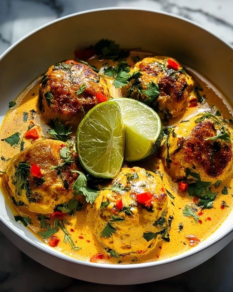 Thai Chicken Meatballs in Coconut Curry Sauce Recipe