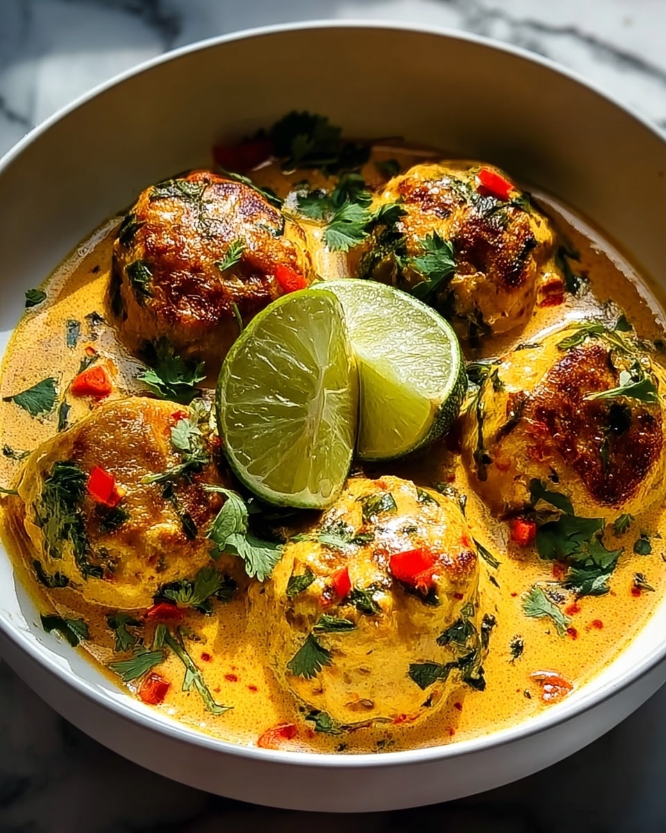 Thai Chicken Meatballs in Coconut Curry Sauce Recipe