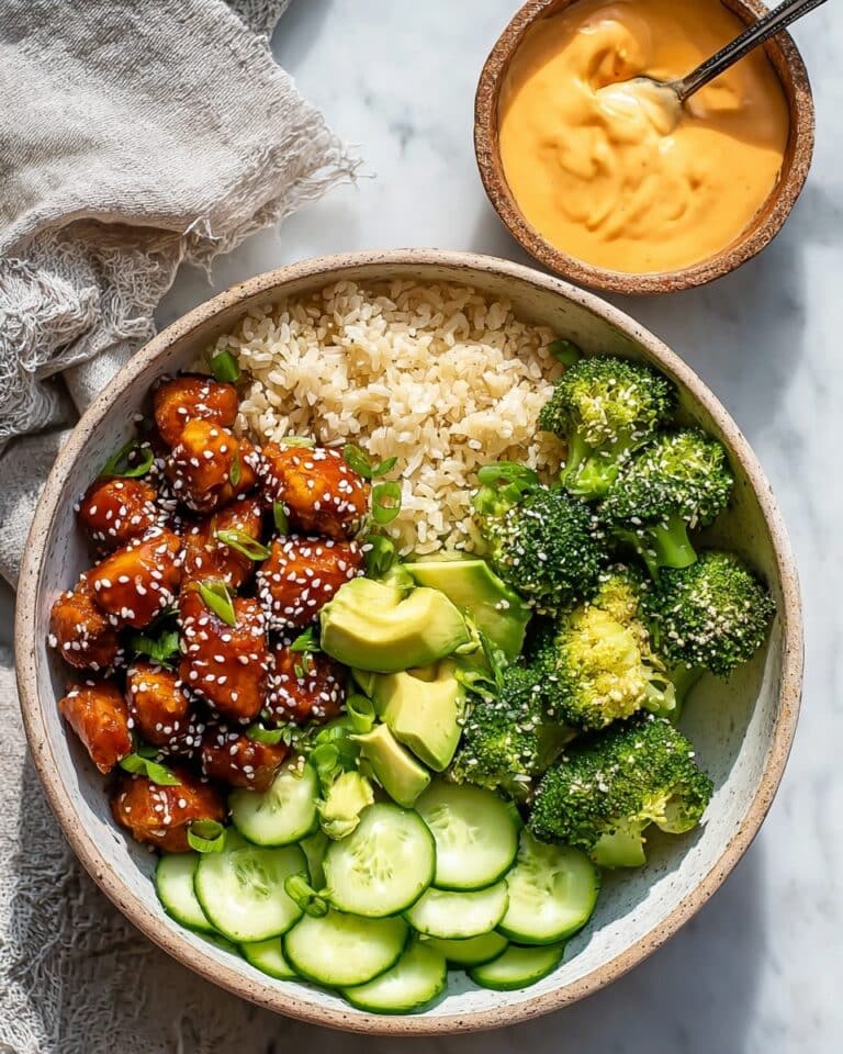 Bang Bang Salmon Bites with Asian Cucumber Salad and Brown Rice Recipe