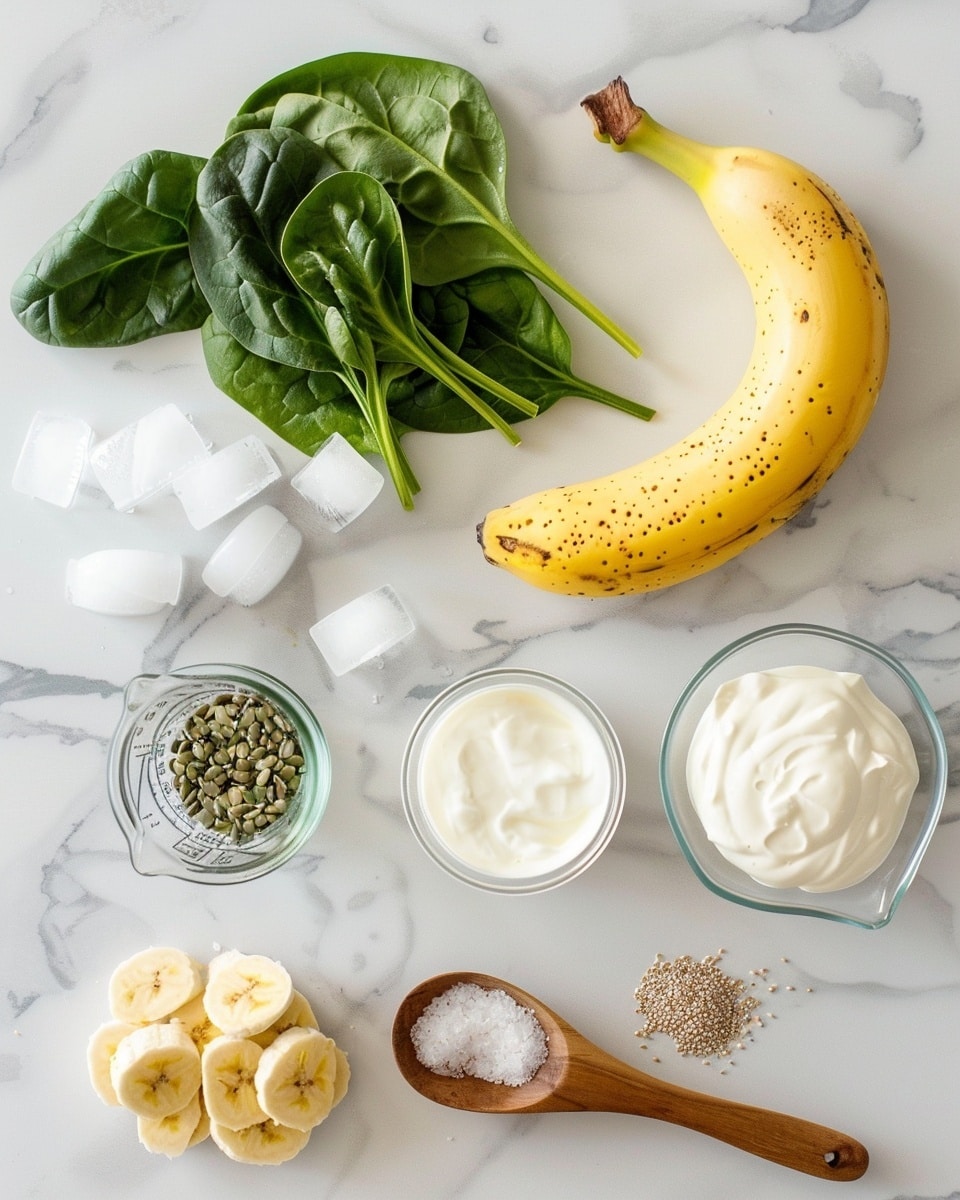 Single white tall glass filled with a creamy green smoothie, topped with a thin lime slice floating on the surface, the rim coated with crushed nuts or granola, close-up angled view revealing the smooth texture and tiny green flecks, placed on white marble background for a fresh, natural presentation, intimate plated serving photo taken with an iphone --ar 4:5 --v 7