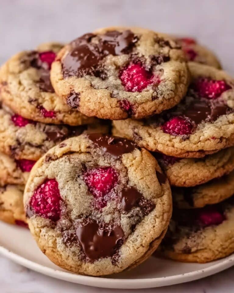 Gooey Raspberry Chocolate Chunk Cookies Recipe