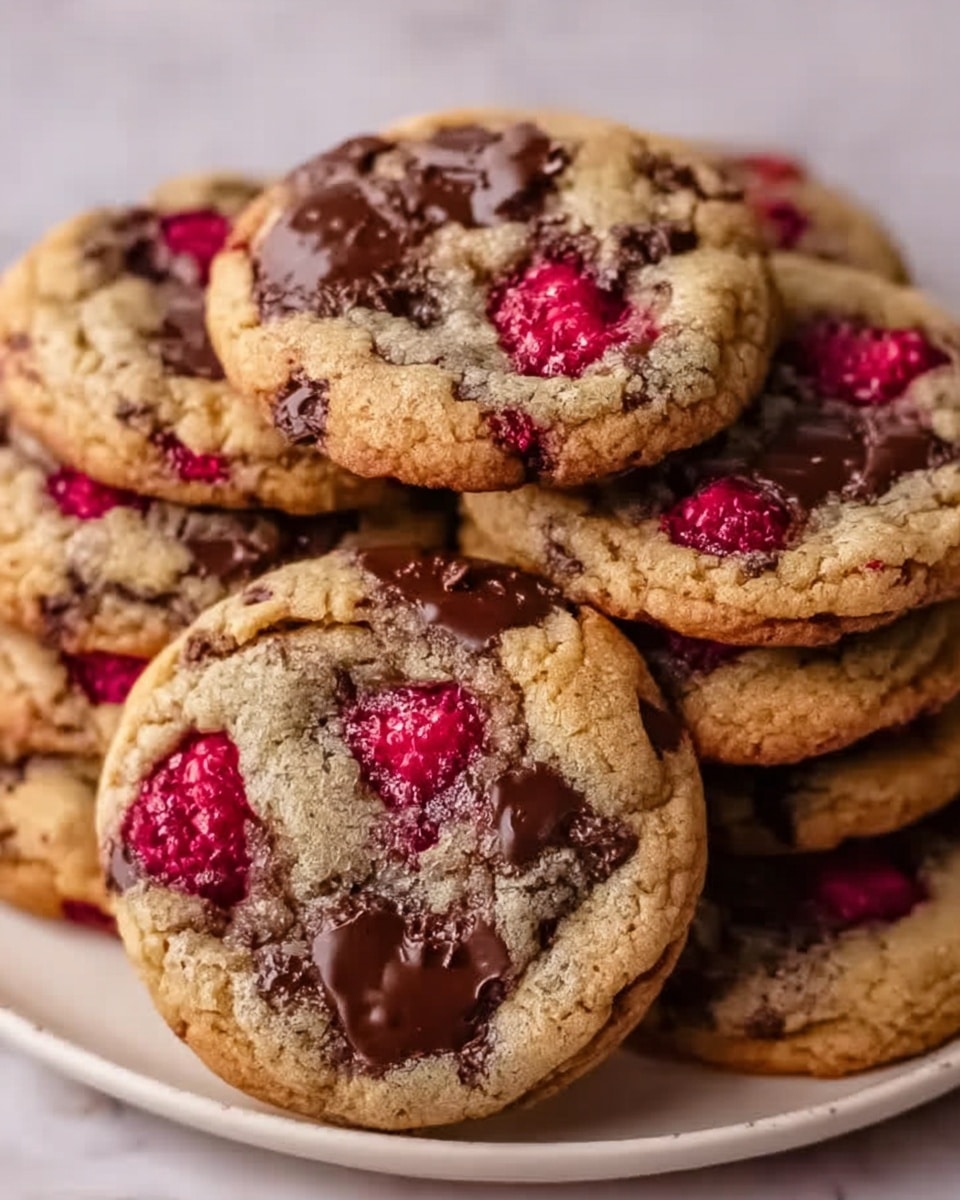 Gooey Raspberry Chocolate Chunk Cookies Recipe