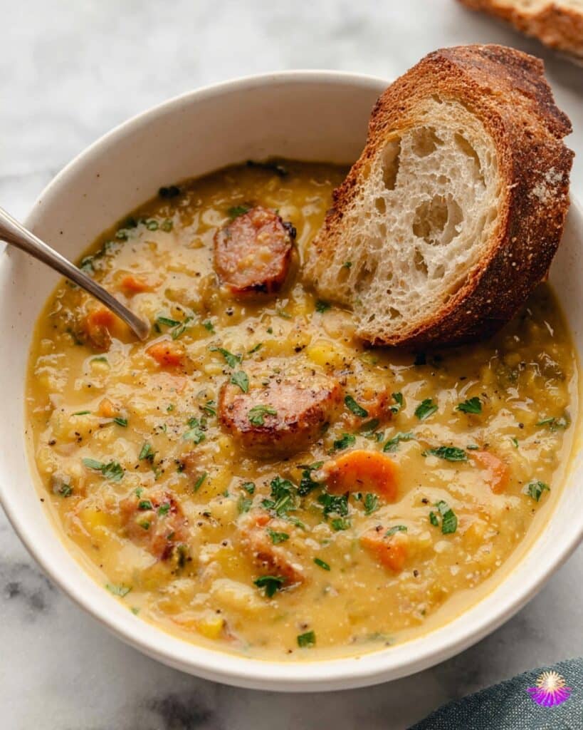 Hearty Lentil Soup with Kielbasa and Lemon Recipe