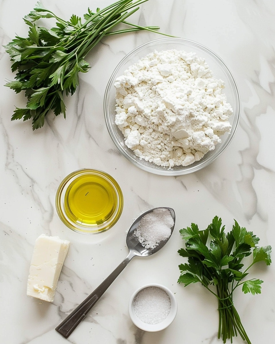 Single white plate featuring one rectangular slice of flatbread topped with melted, golden, slightly browned cheese and scattered fresh parsley flakes, close-up angled view revealing the airy, soft interior texture of the dough beneath the crisp, bubbly cheese layer, sprinkled with cracked black pepper, set on a white marble surface with natural lighting, styled as a ready-to-eat individual portion from a food blog, photo taken with an iphone --ar 4:5 --v 7