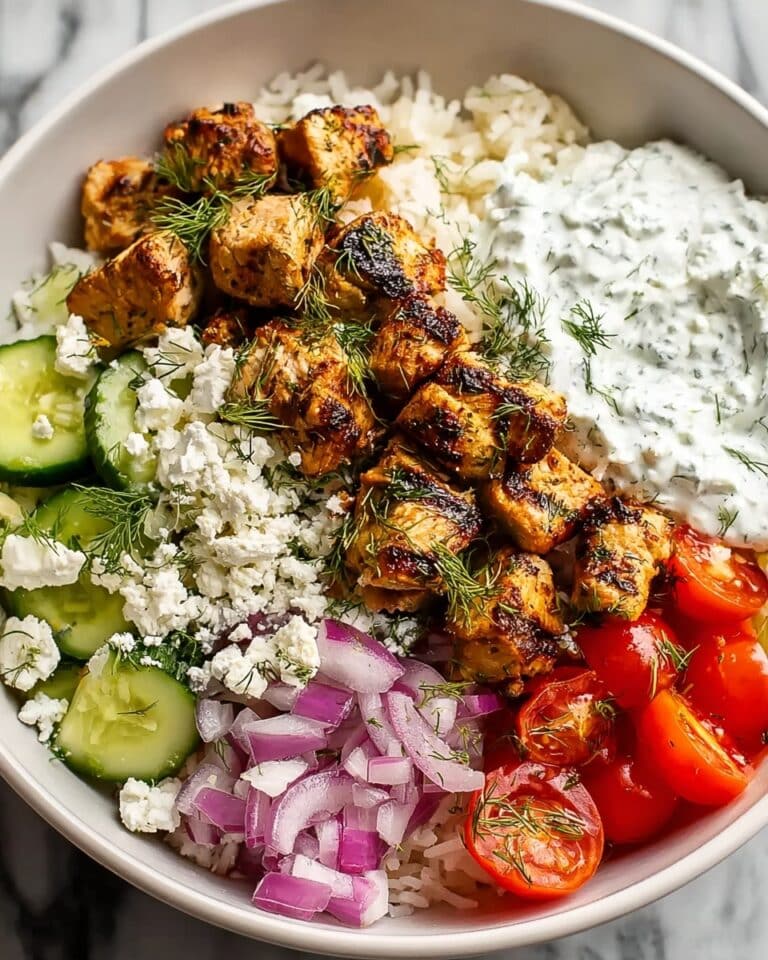 High Protein Mediterranean Lemon-Dill Chicken Bowls Recipe