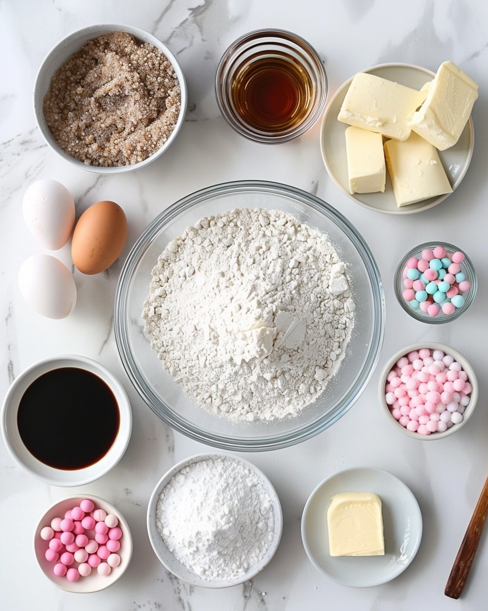 Single white plate showcasing one thick square slice of colorful candy-studded blondie bar, angled view highlighting the dense, chewy interior filled with chocolate chips and pastel candy-coated chocolates embedded throughout, golden-brown crust with crumbly edges, contrasted against a white marble background, natural soft lighting emphasizing texture and layers, styled as an inviting individual serving from a food blog photo taken with an iphone --ar 4:5 --v 7