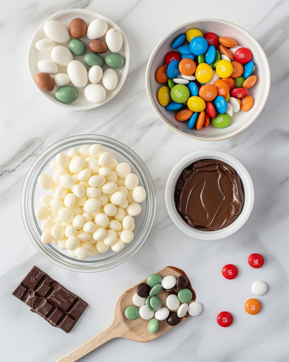 Single white plate holding one large irregular slice of festive Easter-themed chocolate bark, showcasing a thick, glossy layered cross-section of dark and white chocolate swirls topped with vibrant pastel candy-coated chocolates and bright pink, purple, and yellow sprinkles, small broken shell pieces revealing crunchy interiors, close-up angled shot emphasizing textures and color contrast, placed on white marble surface under natural light, intimate styled food blog presentation photo taken with an iphone --ar 4:5 --v 7