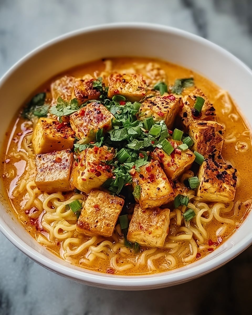 Creamy Coconut Curry Ramen with Tofu Recipe