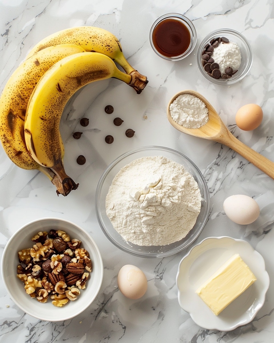 Single white plate presenting a thick, moist slice of banana nut bread, with visible chunks of walnuts embedded throughout and tiny specks of banana, the crumb texture revealing a soft, tender interior contrasted by a slightly caramelized, golden-brown crust, angled close-up shot emphasizing the rich, dense layers ready to be enjoyed, all set against a white marble surface with natural lighting, styled as an intimate food blog presentation, photo taken with an iphone --ar 4:5 --v 7