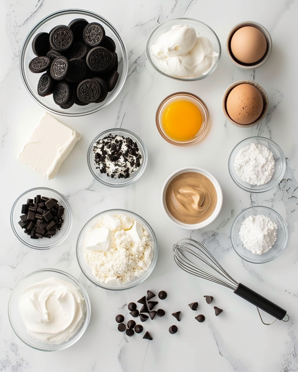Single white plate holding a perfectly sliced portion of peanut butter cheesecake with a thick, dark chocolate cookie crust, creamy peanut butter filling showing swirls of chocolate and chunks of peanut butter candy bars embedded inside, topped generously with glossy chocolate ganache and a mound of chopped peanut butter candy pieces, close-up angled shot capturing the rich layers and textures, set on a white marble surface with natural lighting, styled like a food blog photo, photo taken with an iphone --ar 4:5 --v 7