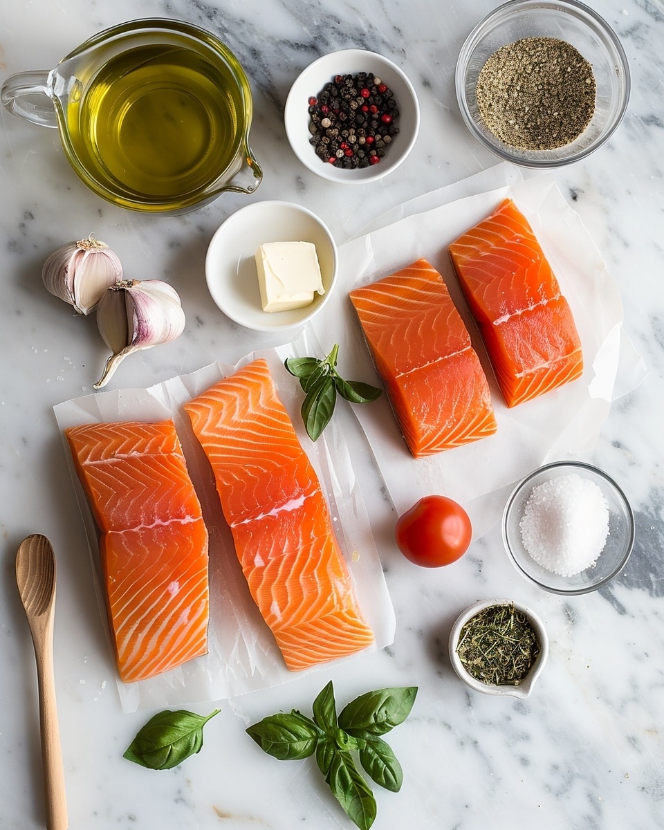 Single white plate featuring one portion of pan-seared salmon fillet topped with cracked black pepper, surrounded by a creamy white sauce infused with vibrant spinach leaves, halved cherry tomatoes, and thin shreds of Parmesan cheese, close-up angled shot revealing the juicy, flaky texture of the salmon and the rich sauce pooling around it, natural lighting highlighting the colors and textures on a white marble background, styled as a plated serving ready to eat, photo taken with an iphone --ar 4:5 --v 7