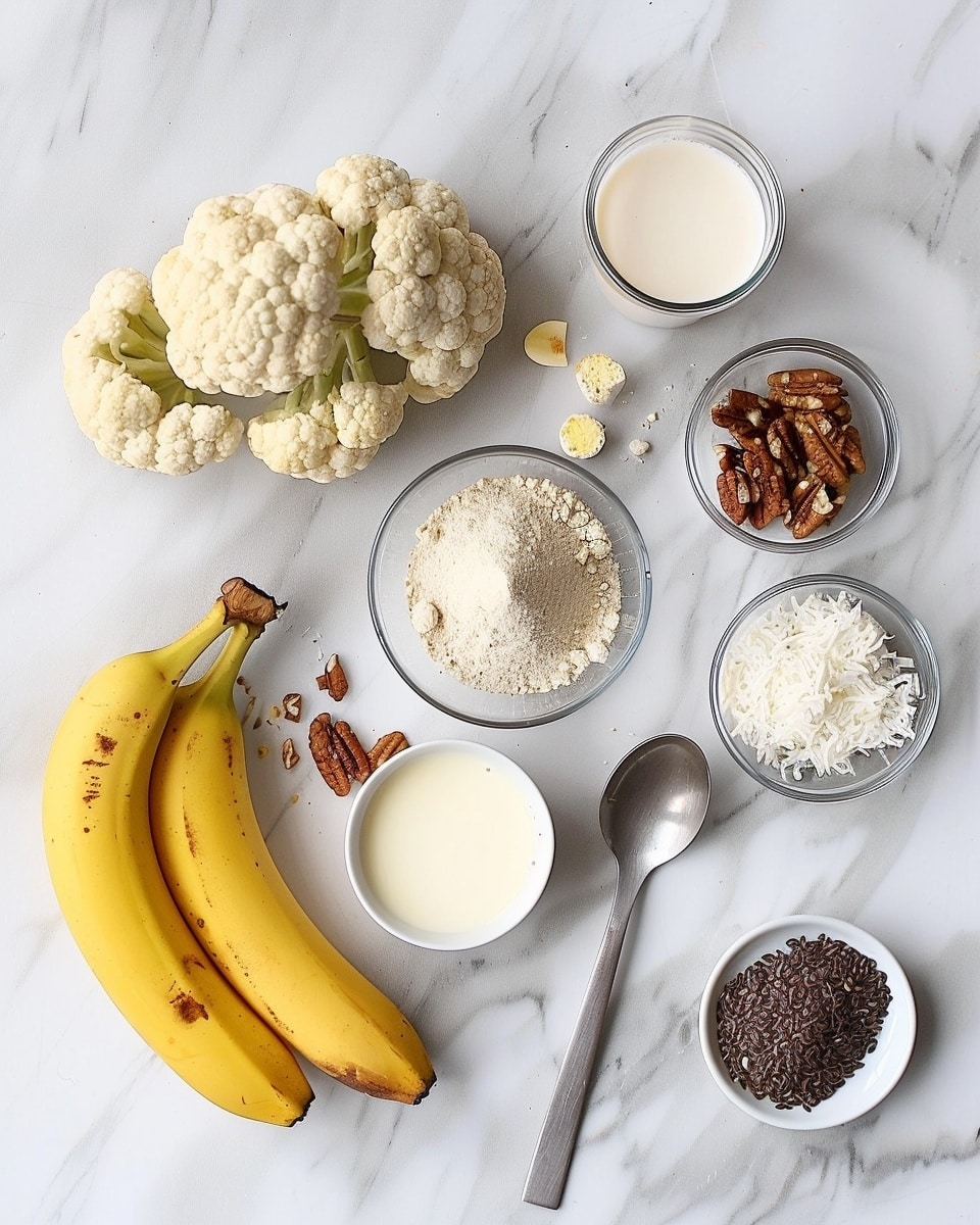 Single white bowl with a smooth, creamy green smoothie topped with a neat row of fresh banana slices, sprinkled with chopped pecans and crumbled white cheese or nut pieces, showcasing the thick texture and vibrant colors, shot in close-up with natural lighting on a white marble background, styled as a ready-to-eat individual serving, photo taken with an iphone --ar 4:5 --v 7