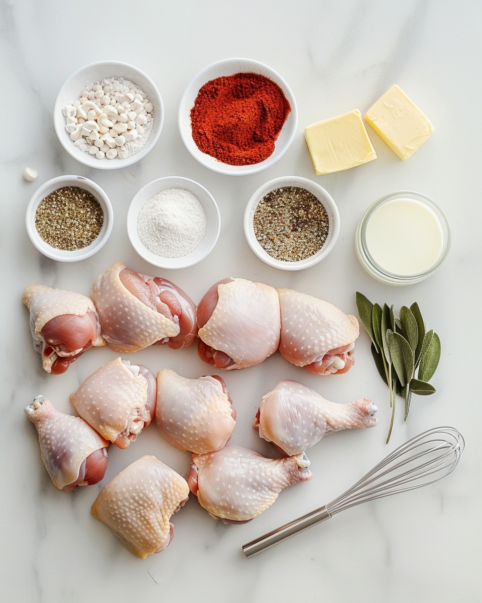 Single white plate with one crispy fried chicken thigh, the golden crunchy crust visibly textured and seasoned, with fresh green parsley sprinkled on top for garnish, angled close-up revealing the moist interior meat peeking through where the crispy coating cracks slightly, set on a white marble background with natural lighting, styled as an individual plated serving ready to eat, photo taken with an iphone --ar 4:5 --v 7