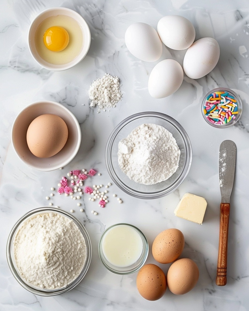 A single slice of pink frosted cake on a white plate, the thick, fluffy frosting swirled beautifully on top and around the sides, sprinkled with colorful round confetti sprinkles, the interior revealing a light and airy pink cake texture, angled close-up shot highlighting the creamy frosting layers and soft crumb, placed on a white marble surface with natural lighting, styled like a food blog individual serving, photo taken with an iphone --ar 4:5 --v 7